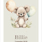 Koala med ballonger - Egen text
